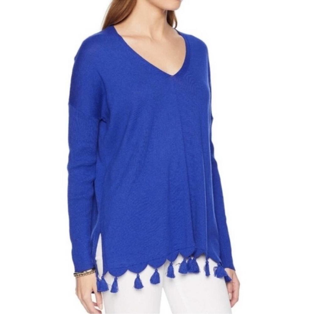 Lilly Pulitzer Martine Royal Blue Tassel Pullover Sweater Women’s Size Small - Picture 3 of 8